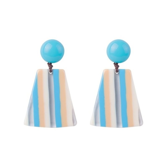 Acrylic Trapeze shape Dangle Earrings - Picture 2 of 5